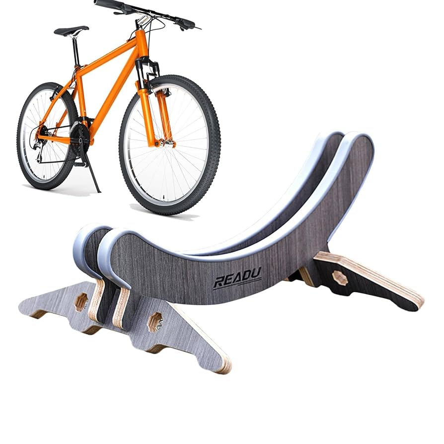Amazon.co.jp: 木製自転車スタンド,厚木床タイプ駐輪ラック